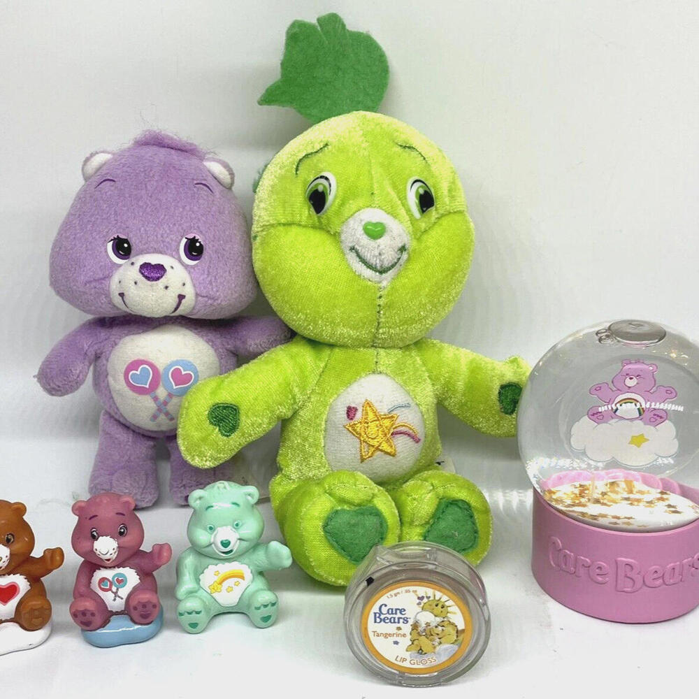 Care Bears Lot Plush Snow Globe Figures Share‎ Oopsy Wish Tenderheart Lip Gloss